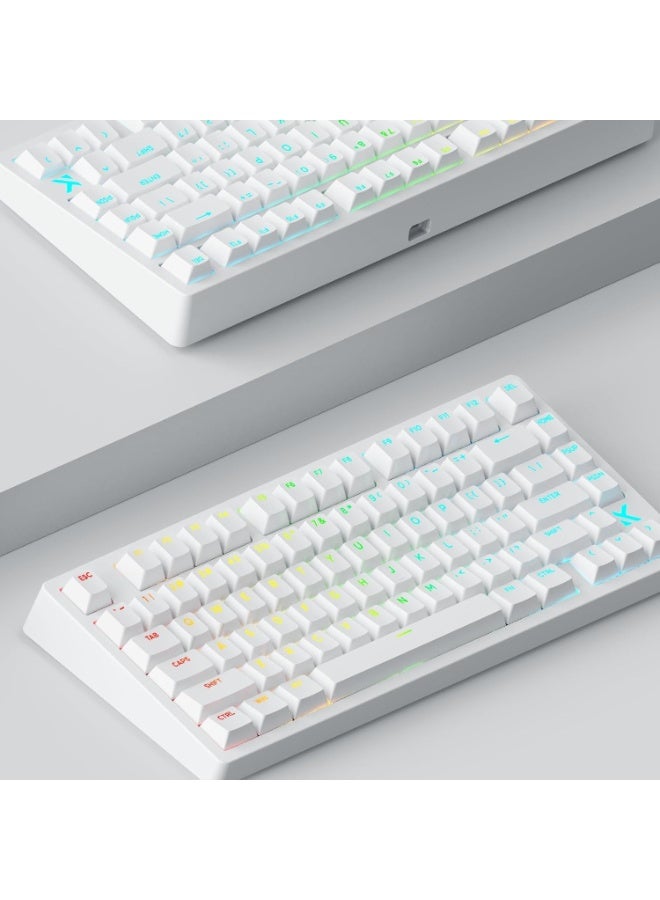 MCHOSE Jet 75 Hall Effect Magnetic Switch Gaming Keyboard – Kailh Magnetic God Switch, 75% Layout, Hot-Swappable, Adjustable Actuation, 8kHz Polling, 0.1ms Latency, White | HW-Jet75-8 - Image 3